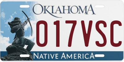 OK license plate 017VSC