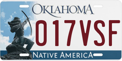 OK license plate 017VSF