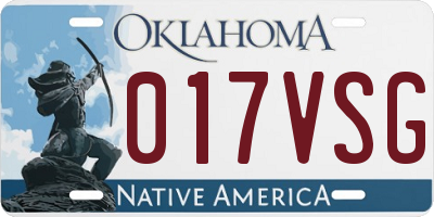 OK license plate 017VSG