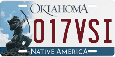 OK license plate 017VSI
