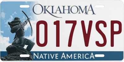 OK license plate 017VSP