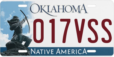 OK license plate 017VSS
