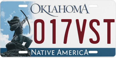 OK license plate 017VST