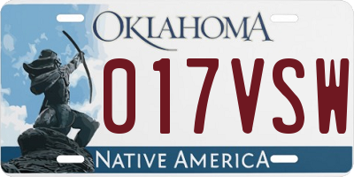 OK license plate 017VSW