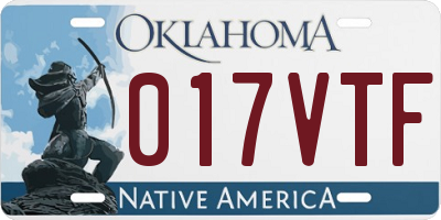 OK license plate 017VTF