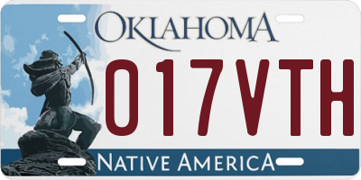 OK license plate 017VTH