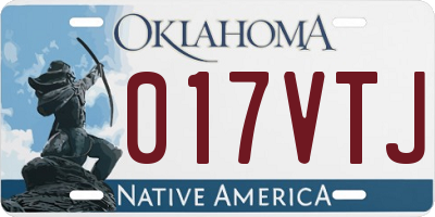 OK license plate 017VTJ