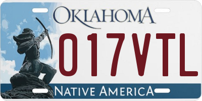 OK license plate 017VTL