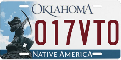 OK license plate 017VTO