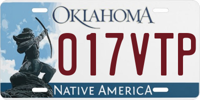 OK license plate 017VTP