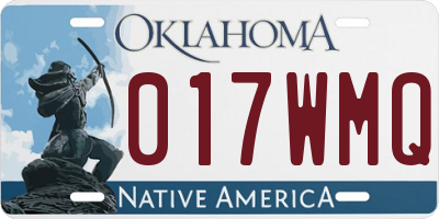 OK license plate 017WMQ