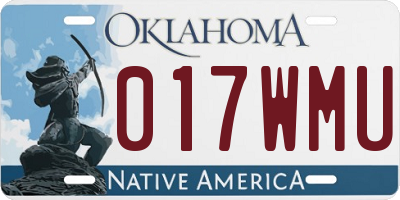 OK license plate 017WMU