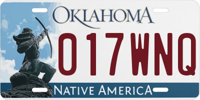OK license plate 017WNQ