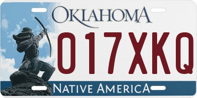 OK license plate 017XKQ