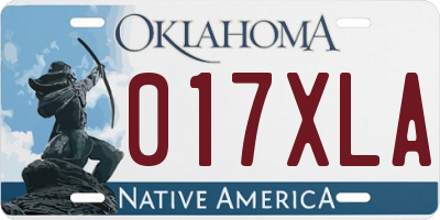 OK license plate 017XLA