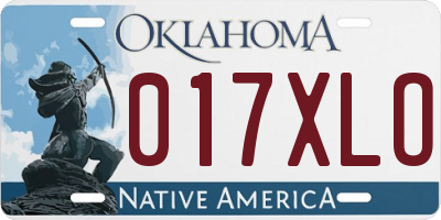 OK license plate 017XLO