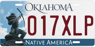 OK license plate 017XLP