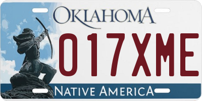 OK license plate 017XME