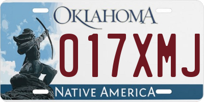 OK license plate 017XMJ
