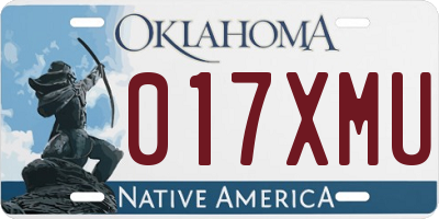 OK license plate 017XMU