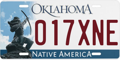 OK license plate 017XNE