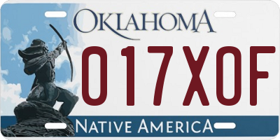 OK license plate 017XOF