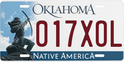 OK license plate 017XOL