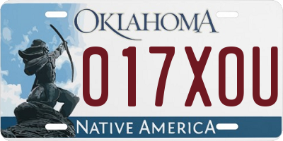 OK license plate 017XOU