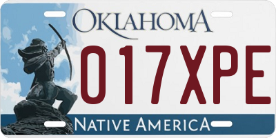 OK license plate 017XPE