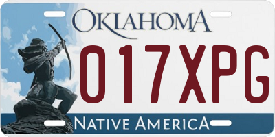 OK license plate 017XPG