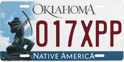 OK license plate 017XPP