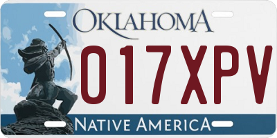 OK license plate 017XPV