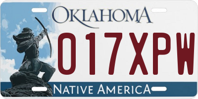 OK license plate 017XPW