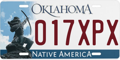OK license plate 017XPX
