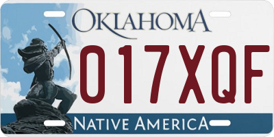 OK license plate 017XQF