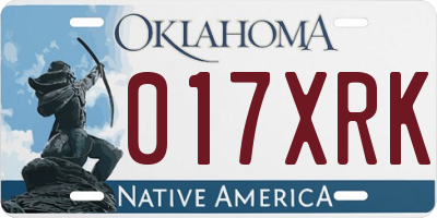 OK license plate 017XRK