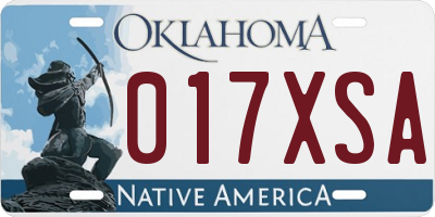 OK license plate 017XSA