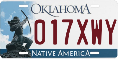 OK license plate 017XWY