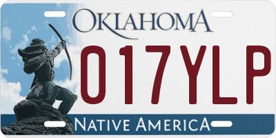 OK license plate 017YLP