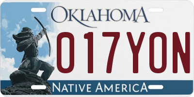 OK license plate 017YON