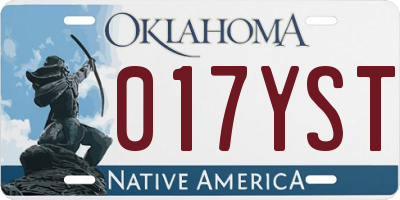 OK license plate 017YST
