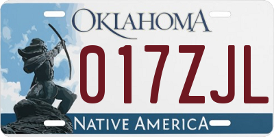 OK license plate 017ZJL
