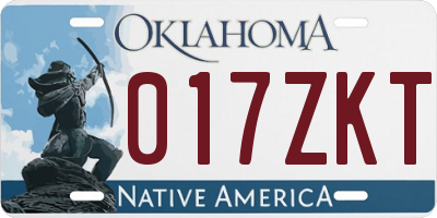 OK license plate 017ZKT