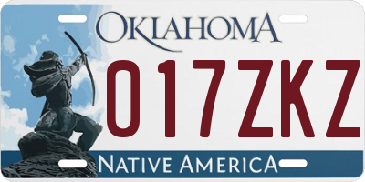 OK license plate 017ZKZ