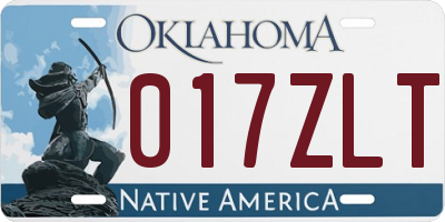 OK license plate 017ZLT