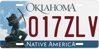 OK license plate 017ZLV