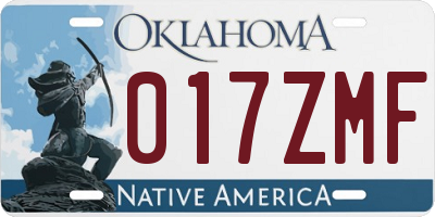 OK license plate 017ZMF