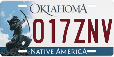 OK license plate 017ZNV