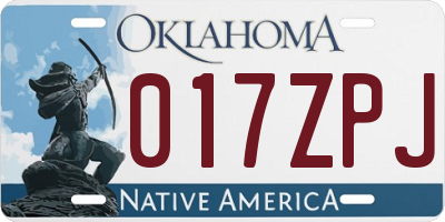 OK license plate 017ZPJ