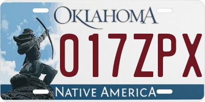 OK license plate 017ZPX